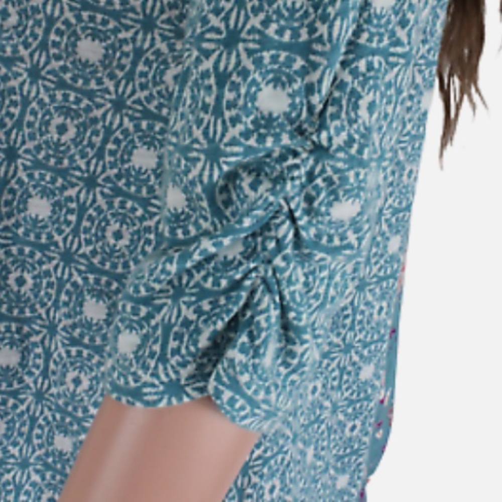 Anthropologie Akemi + Kin Floral Halifax Sleeve High Low Blouse - Picture 3 of 9